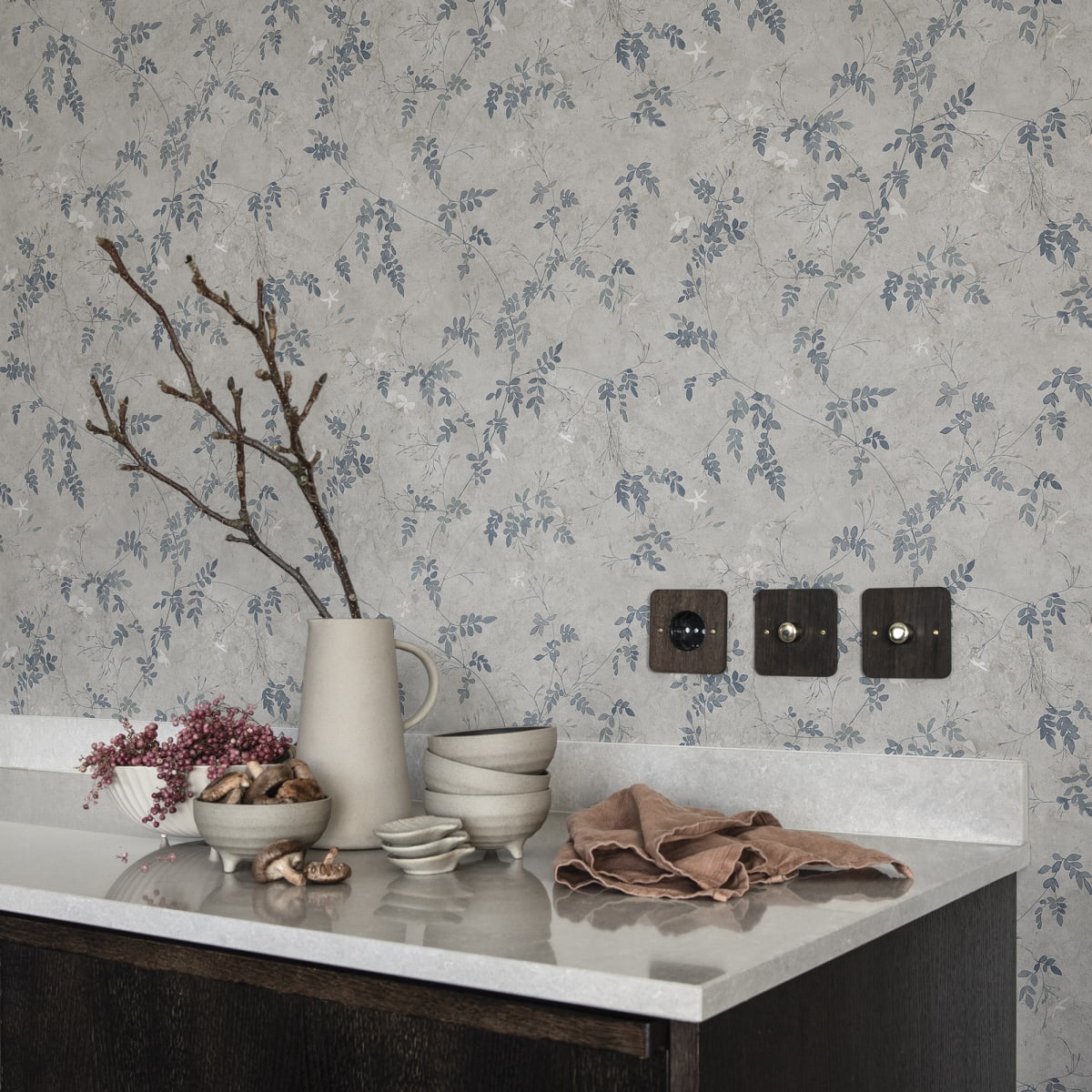 Irene Wallpaper - Indigo Blue - Sandberg - S10113 - Premier Wallcovering