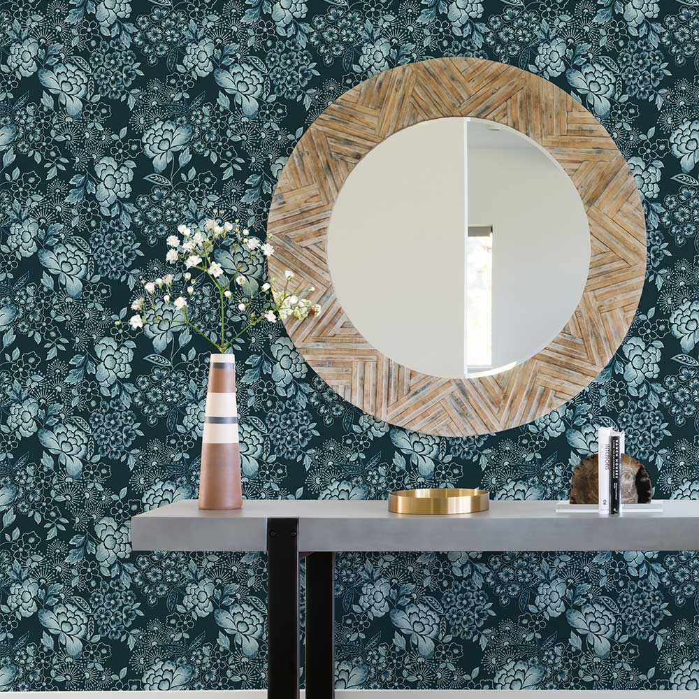 Irina Wallpaper - Teal - A Street Prints - FD26300 - Premier Wallcovering