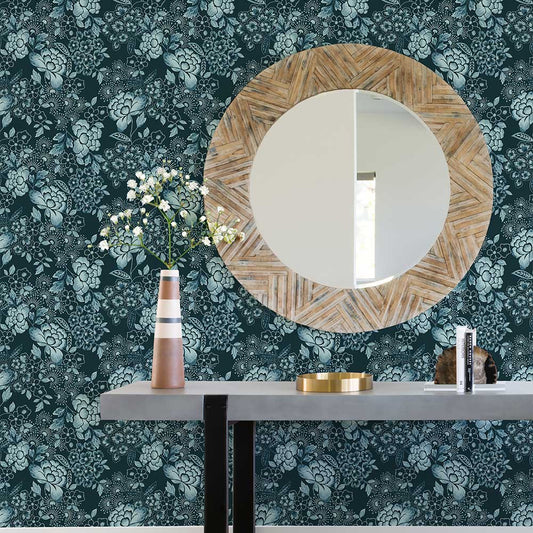 Irina Wallpaper - Teal - A Street Prints - FD26300 - Premier Wallcovering