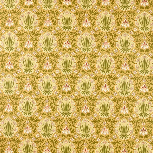 Iris & Rose Fabric - Gold - Morris & Co - 227373 - Premier Wallcovering