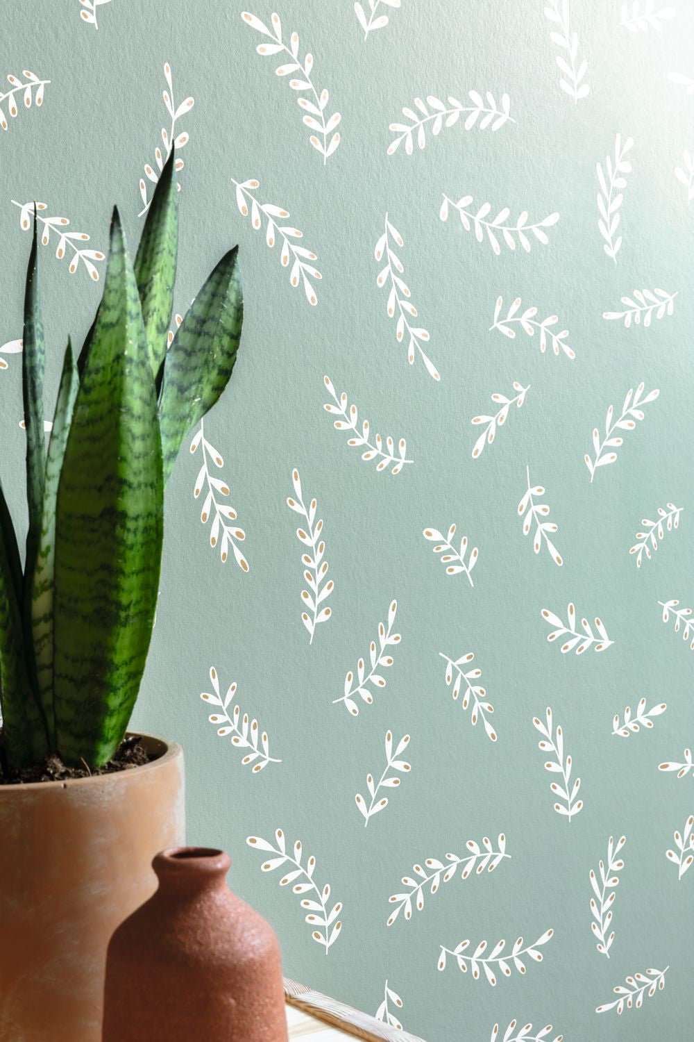 Iris Wallpaper - Vert De Gris - Caselio - 103097070 - Premier Wallcovering