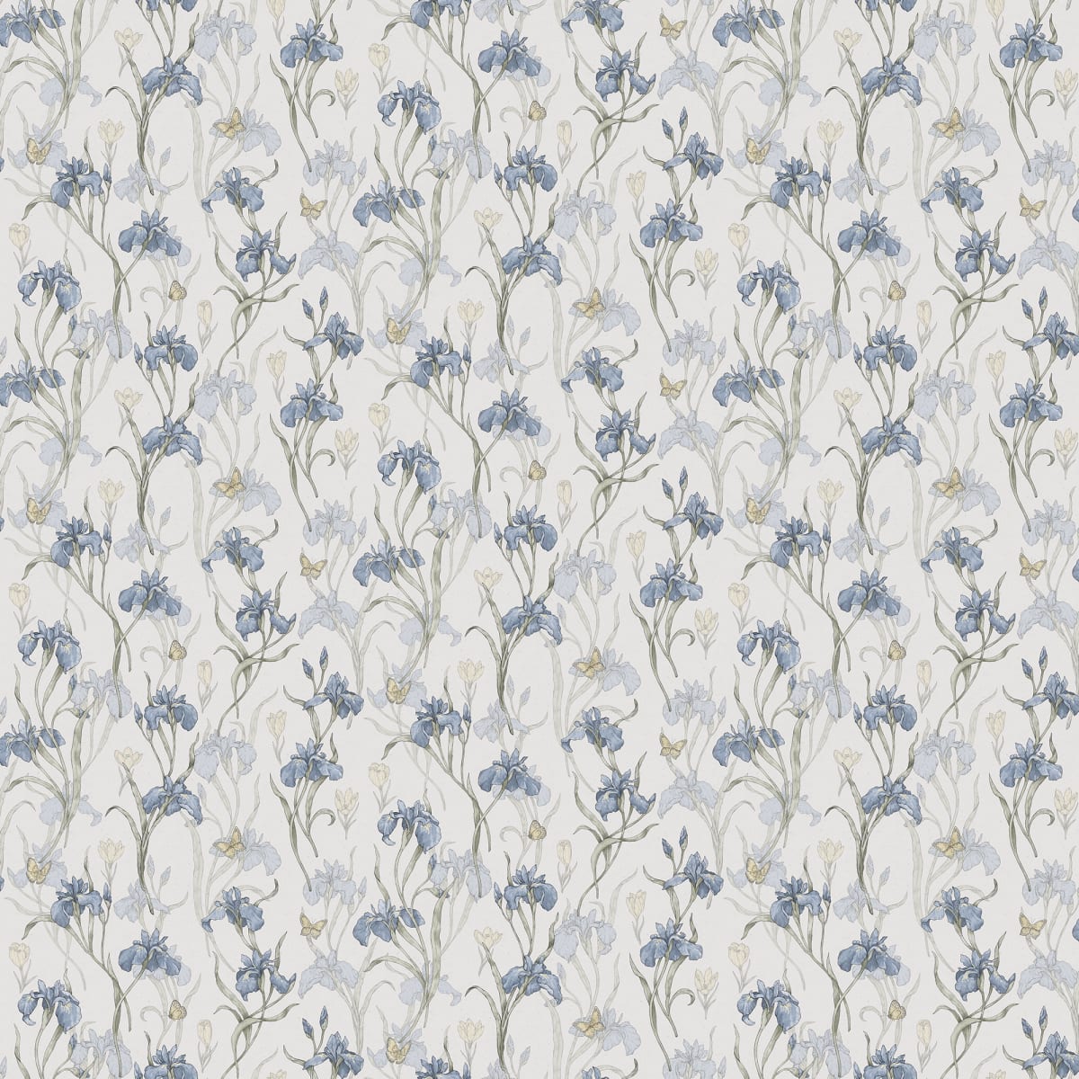 Iris Wallpaper - Sky Blue - Sandberg - S10134 - Premier Wallcovering