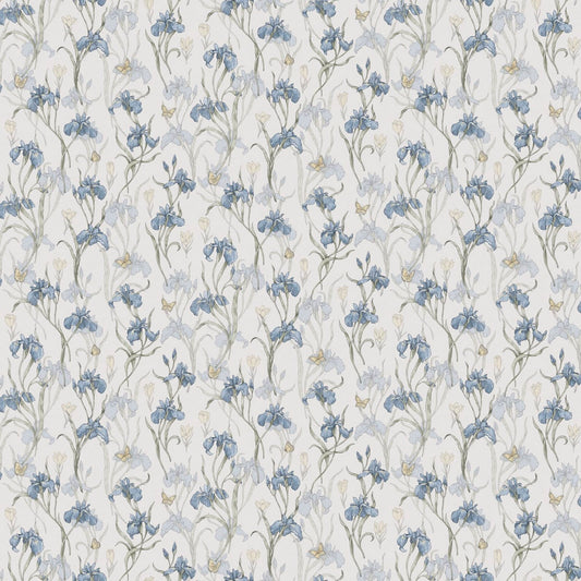 Iris Wallpaper - Sky Blue - Sandberg - S10134 - Premier Wallcovering