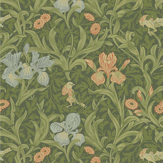 Iris Wallpaper - Green - Midbec - 82050 - Premier Wallcovering