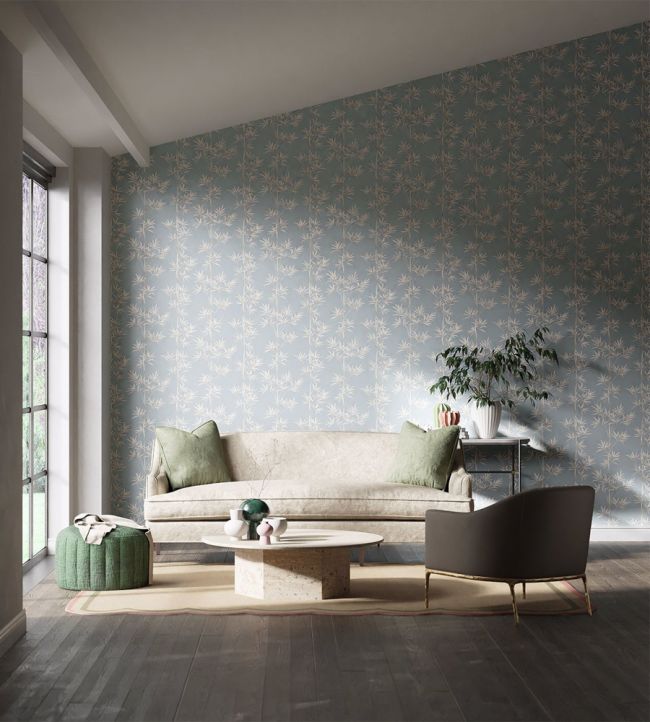 Isabella Wallpaper - Sky/Porcelain - HDHW112913 - Harlequin - Premier Wallcovering