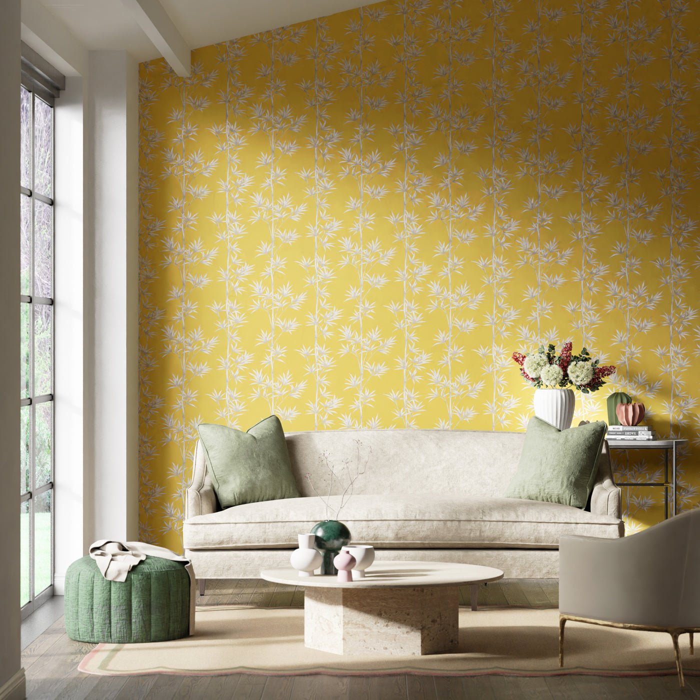 Isabella Wallpaper - Honey/Porcelain - HDHW112914 - Harlequin - Premier Wallcovering