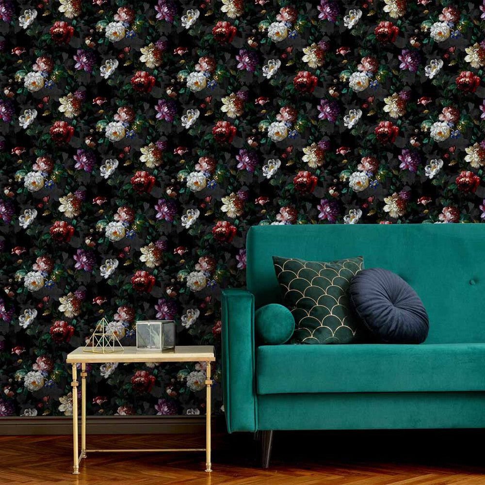 Isabelle Wallpaper - Black - Superfresco Easy - 108613 - Premier Wallcovering