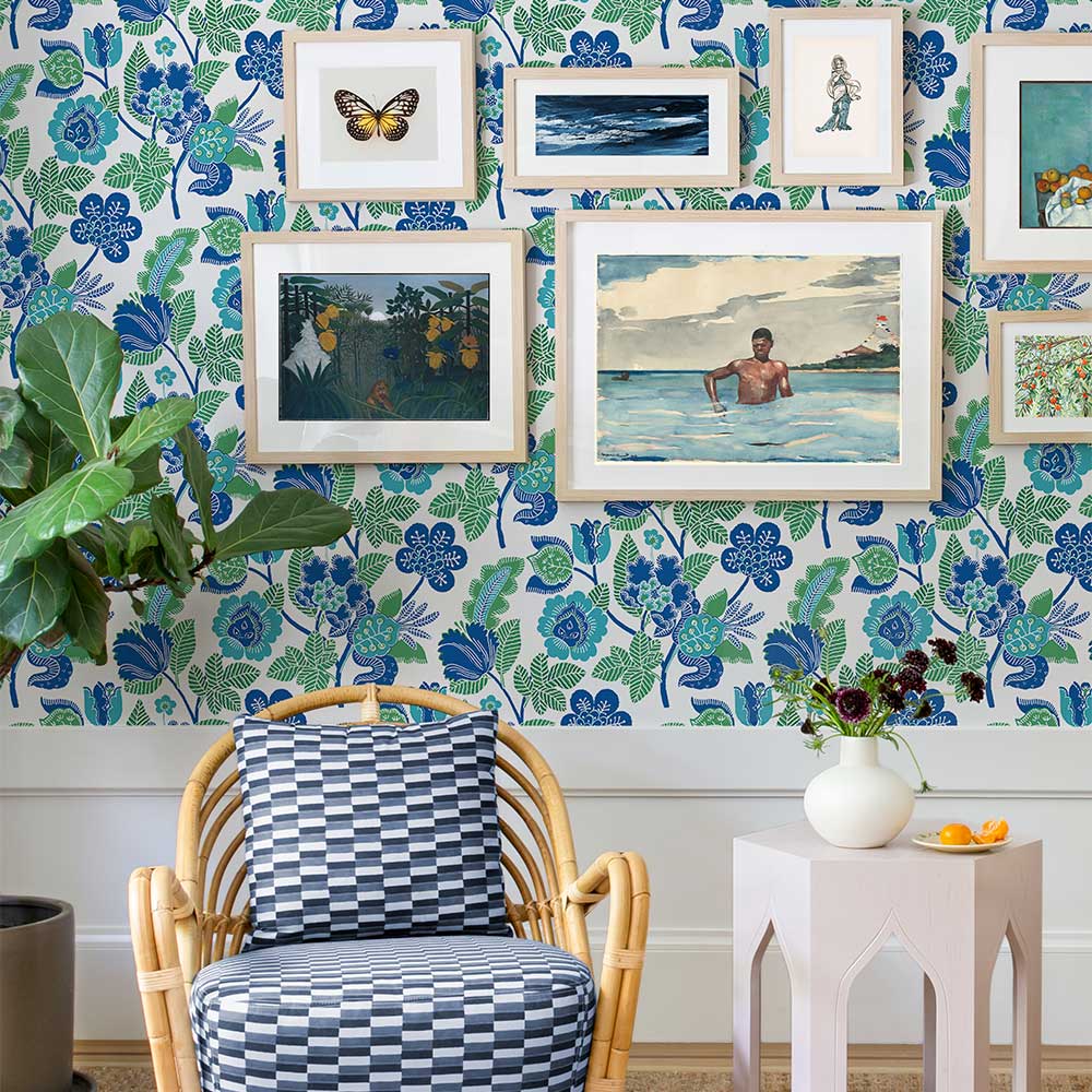 Jacobean Wallpaper - Blue - A Street Prints - FD26339 - Premier Wallcovering