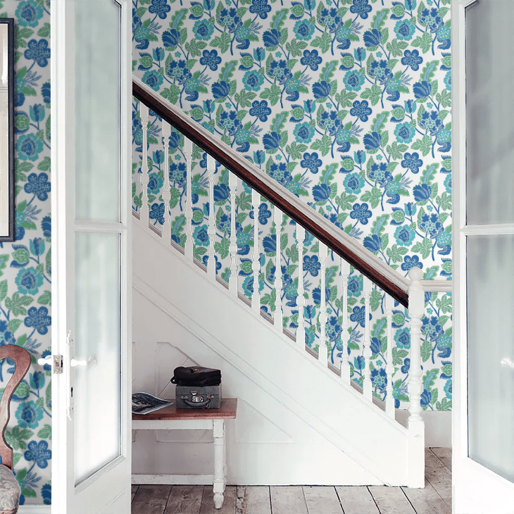 Jacobean Wallpaper - Blue - A Street Prints - FD26339 - Premier Wallcovering