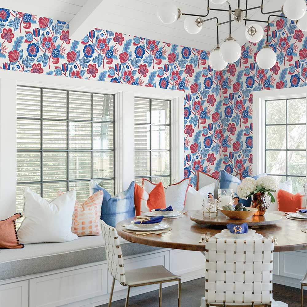 Jacobean Wallpaper - Red - A Street Prints - FD26338 - Premier Wallcovering