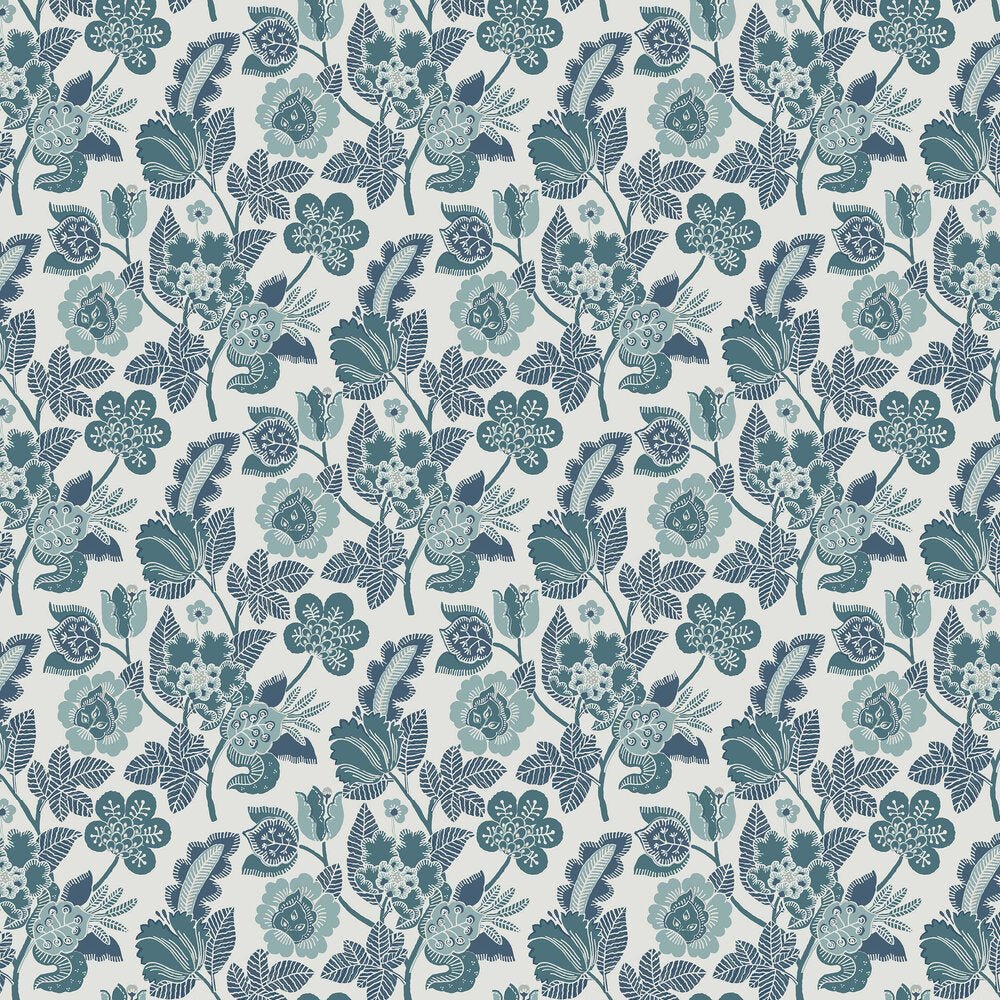 Jacobean Wallpaper - Teal - A Street Prints - FD26340 - Premier Wallcovering