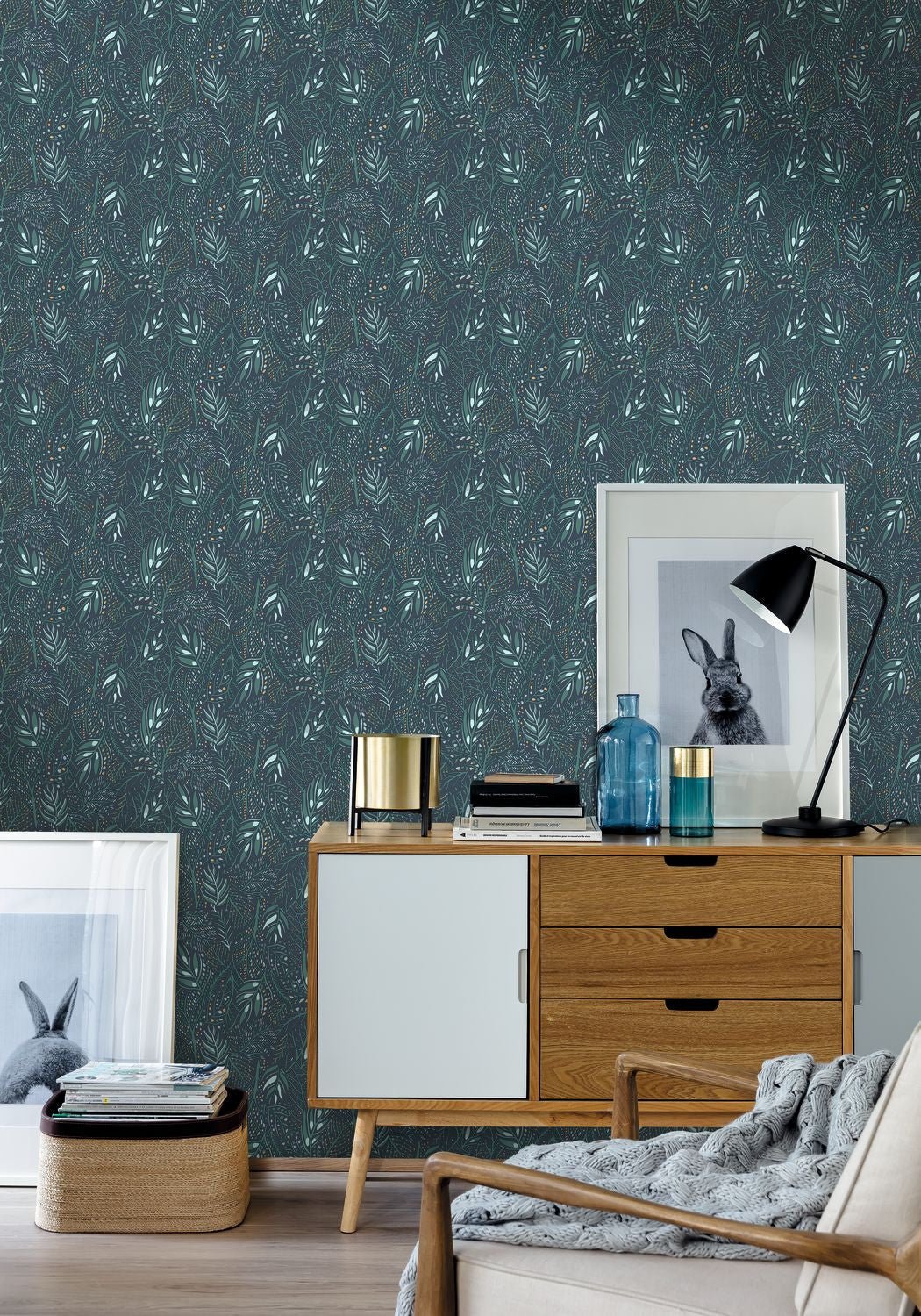 Jade Wallpaper - Bleu Nuit - Caselio - 103106166 - Premier Wallcovering