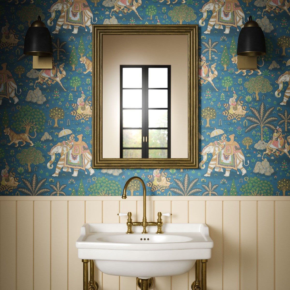 Jaipur Wallpaper - Midnight - Warner House - Premier Wallcovering