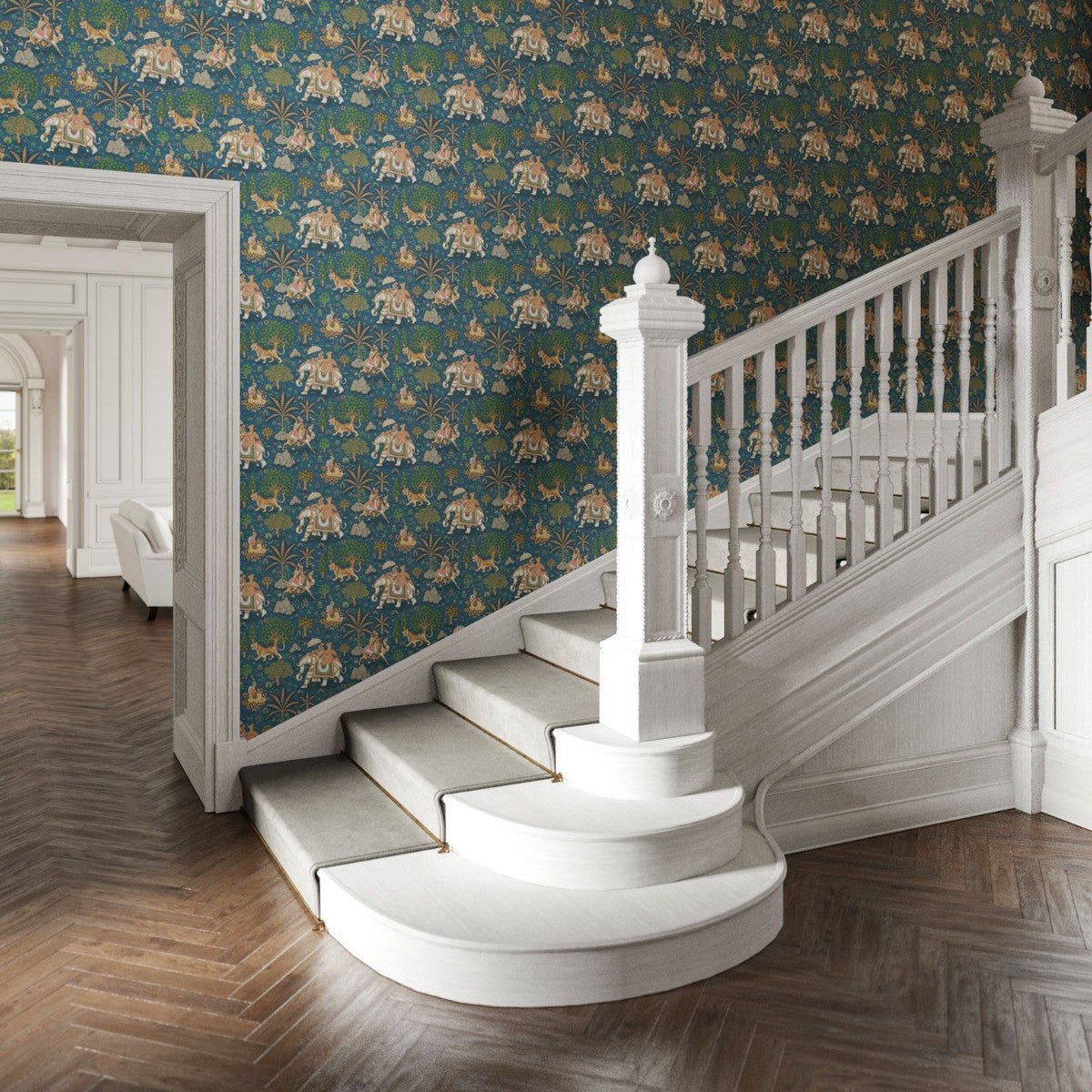 Jaipur Wallpaper - Midnight - Warner House - Premier Wallcovering