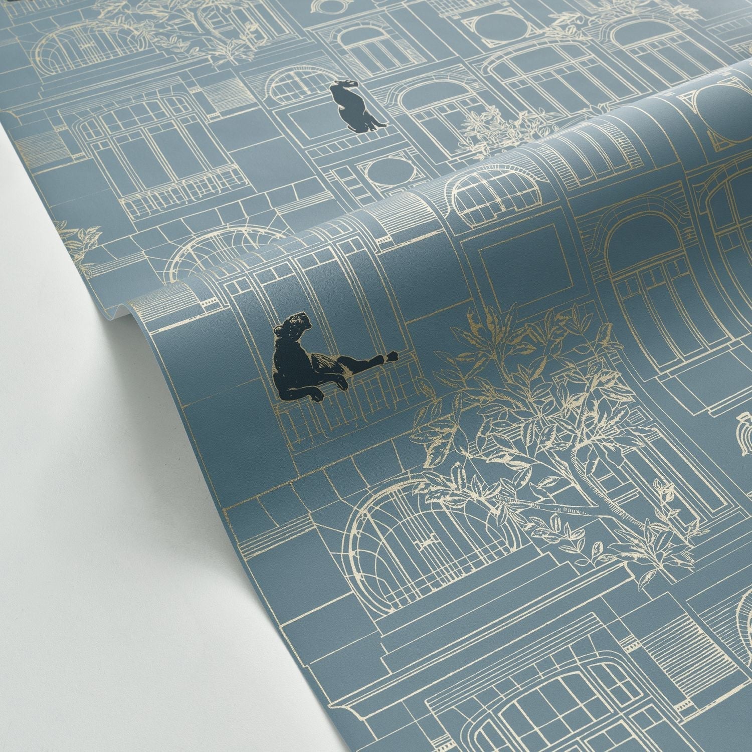 James Wallpaper - Bleu Paon - Caselio - 103786286 - Premier Wallcovering