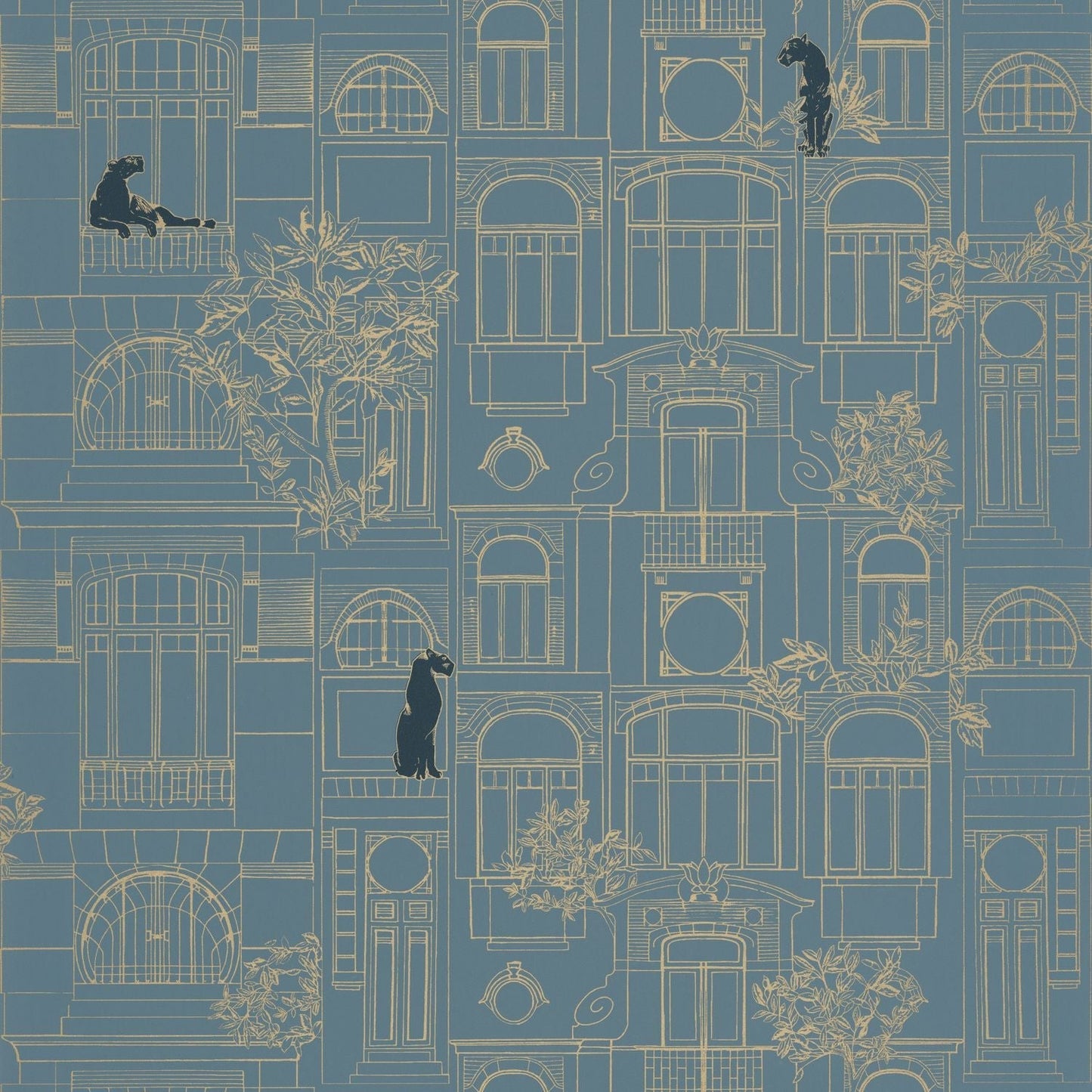 James Wallpaper - Bleu Paon - Caselio - 103786286 - Premier Wallcovering
