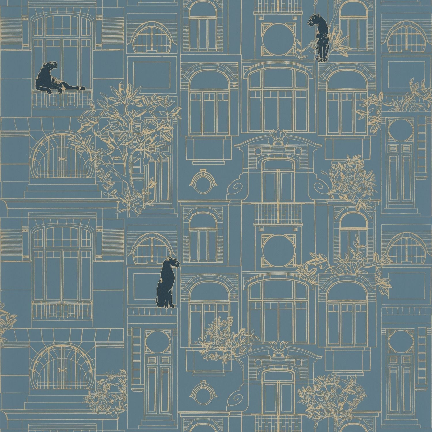 James Wallpaper - Bleu Paon - Caselio - 103786286 - Premier Wallcovering