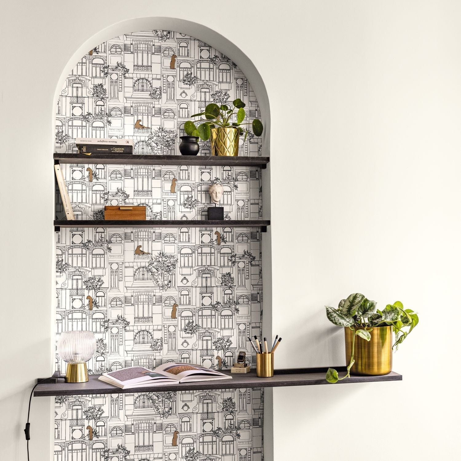 James Wallpaper - Noir Blanc - Caselio - 103780973 - Premier Wallcovering