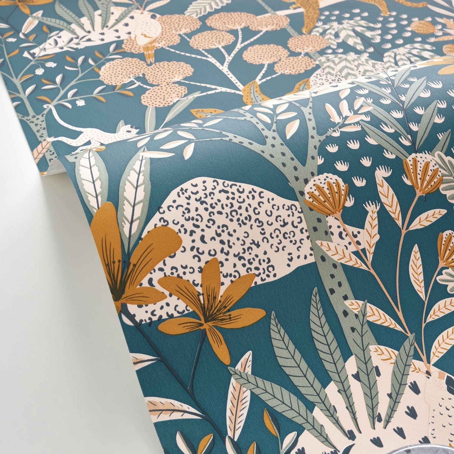 Jane Wallpaper - Bleu Nuit Rose - Caselio - 104486488 - Premier Wallcovering