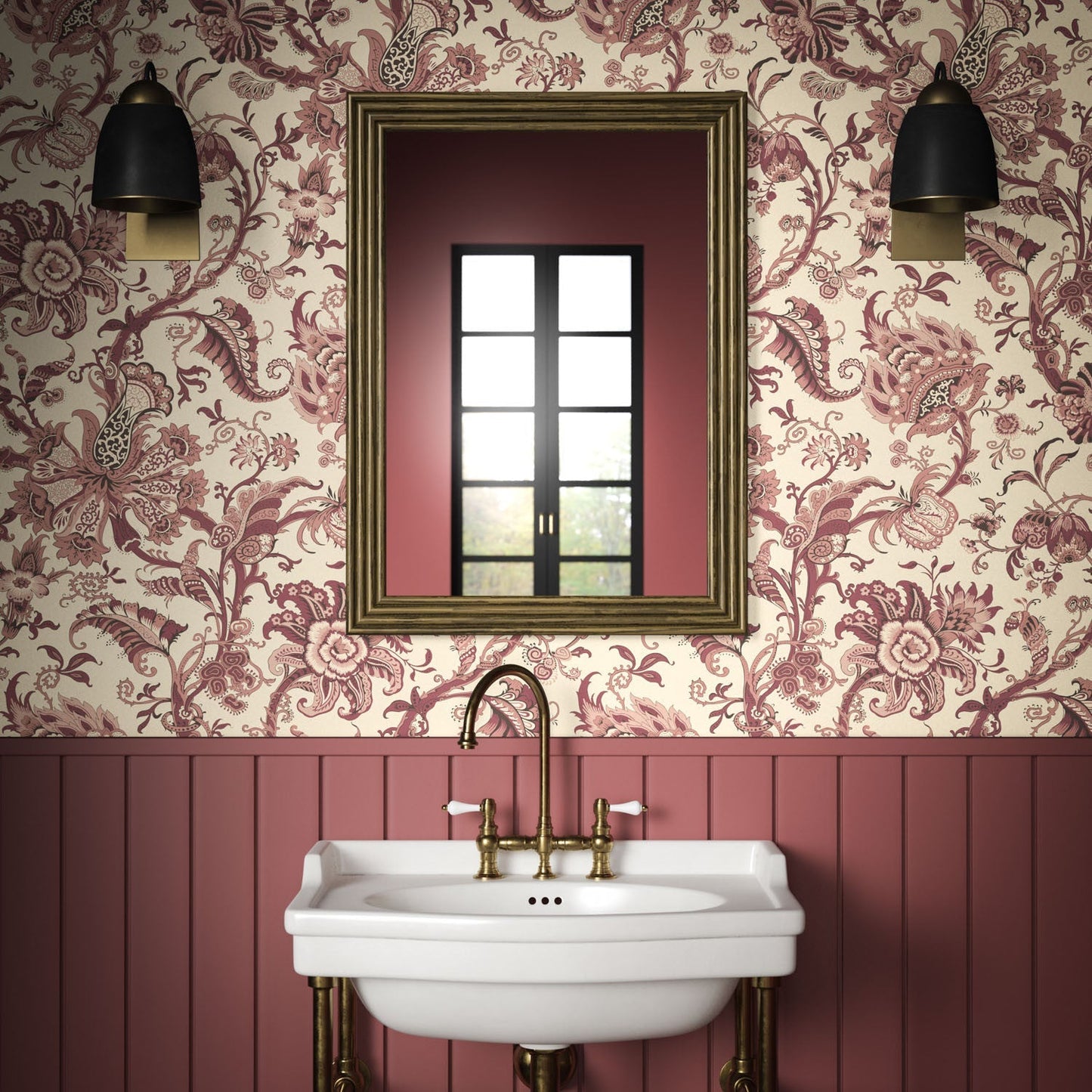 Janita Wallpaper - Rose - Warner House - Premier Wallcovering