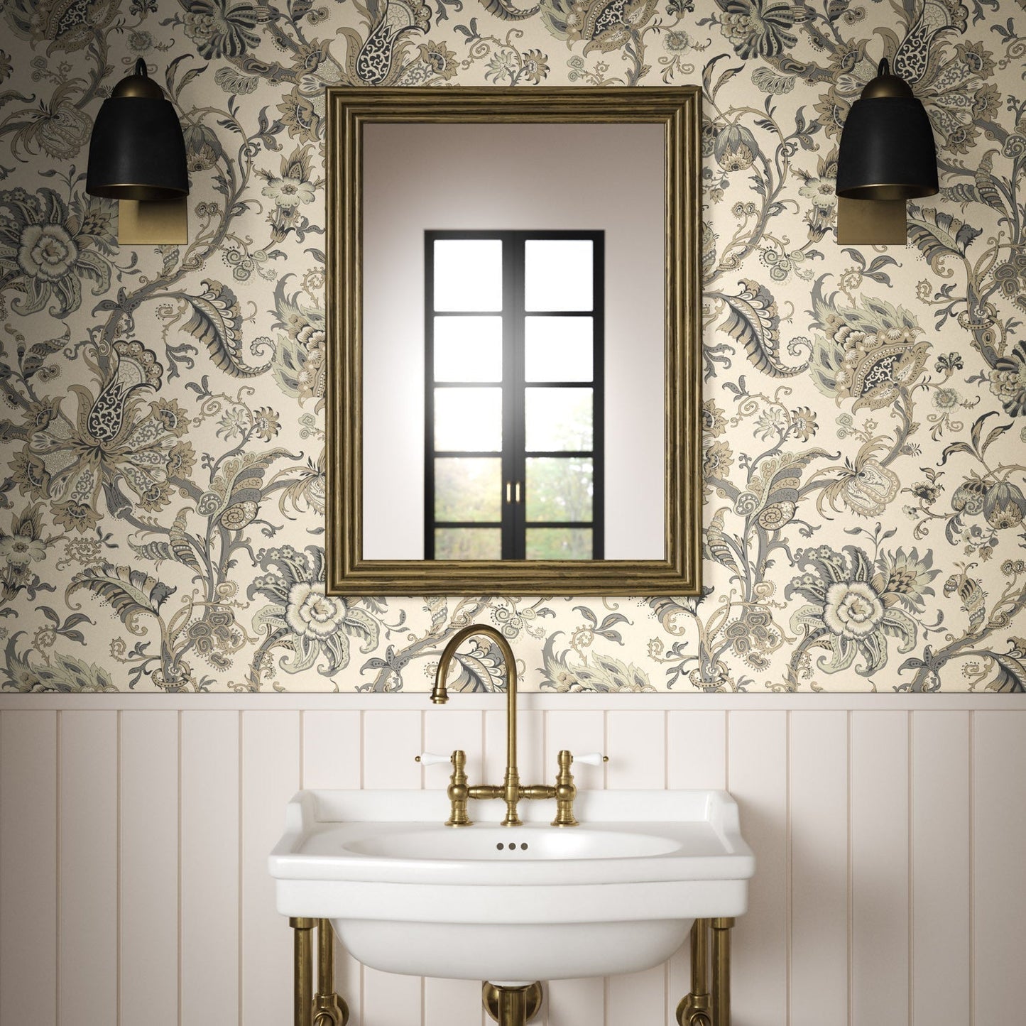 Janita Wallpaper - Natural - Warner House - Premier Wallcovering