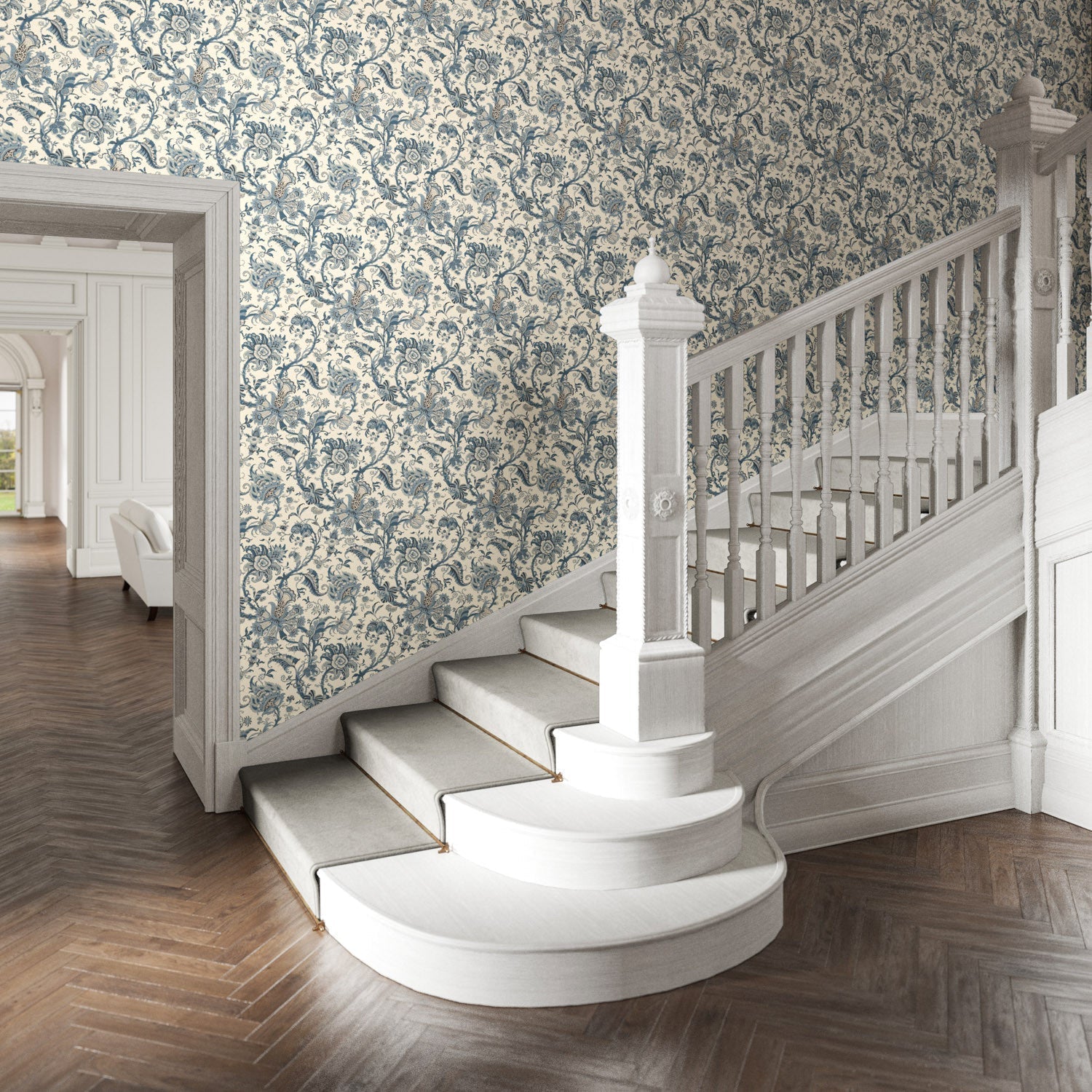 Janita Wallpaper - Wedgwood - Warner House - Premier Wallcovering