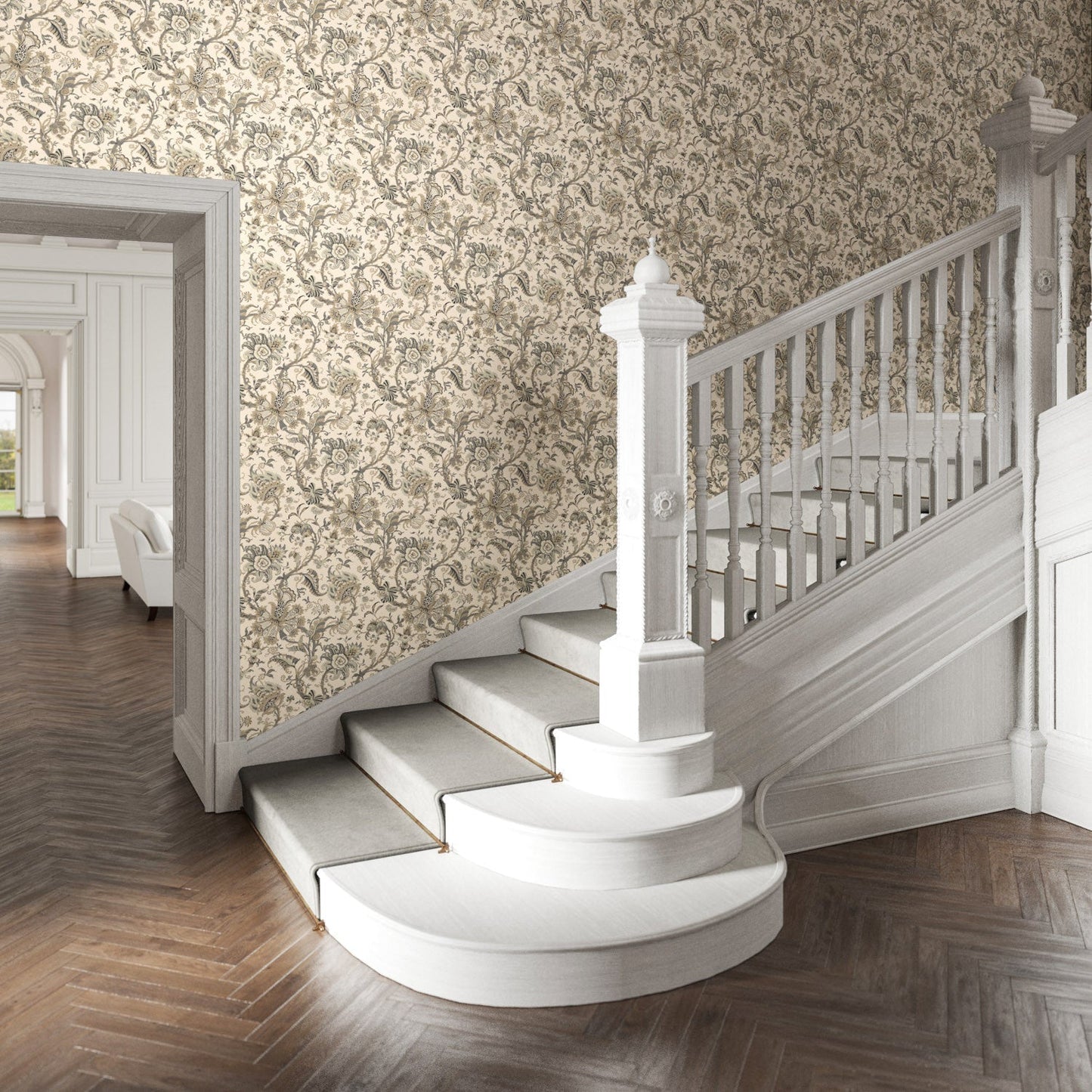 Janita Wallpaper - Natural - Warner House - Premier Wallcovering