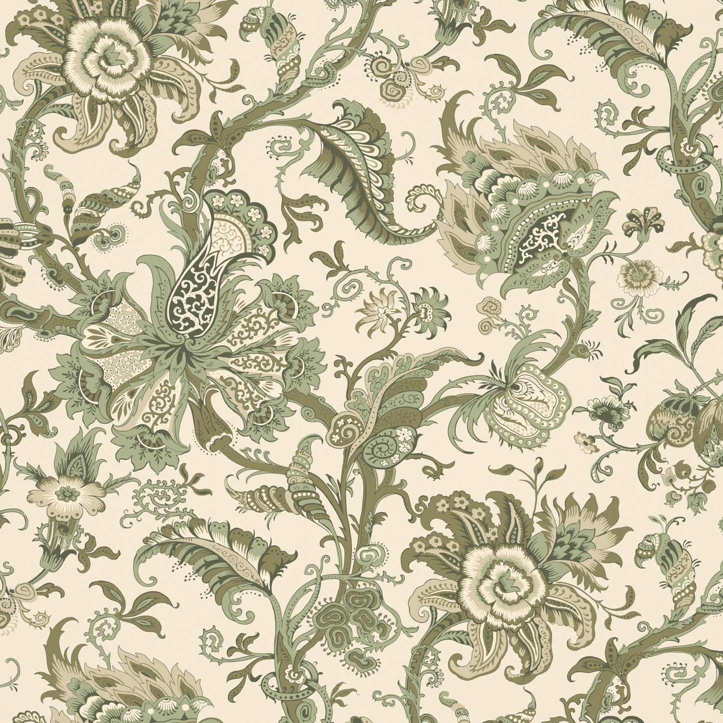 Janita Wallpaper - Olive - Warner House - Premier Wallcovering
