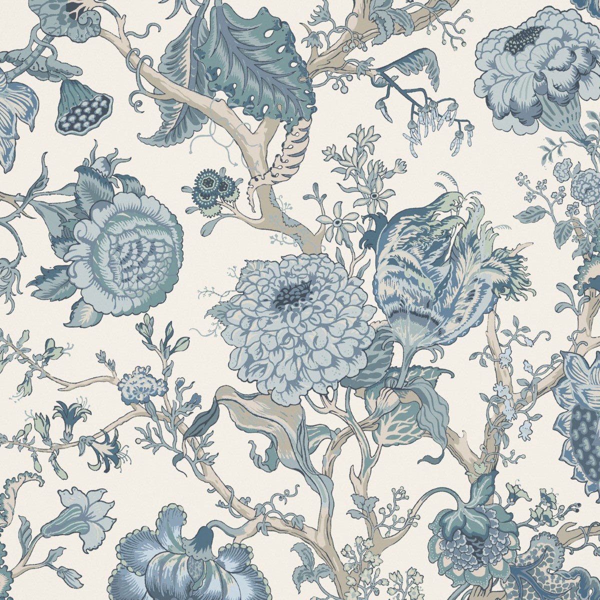 Jannah Wallpaper - Aqua - Warner House - Premier Wallcovering
