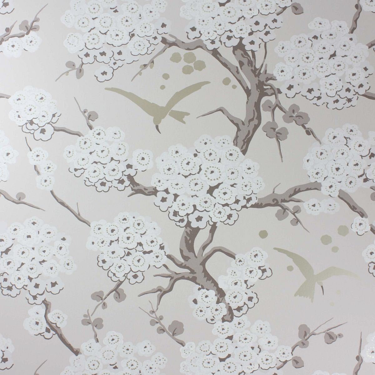 Japonerie Wallpaper - White/ Gold/Grey - Osborne & Little - W6590-06 - Premier Wallcovering