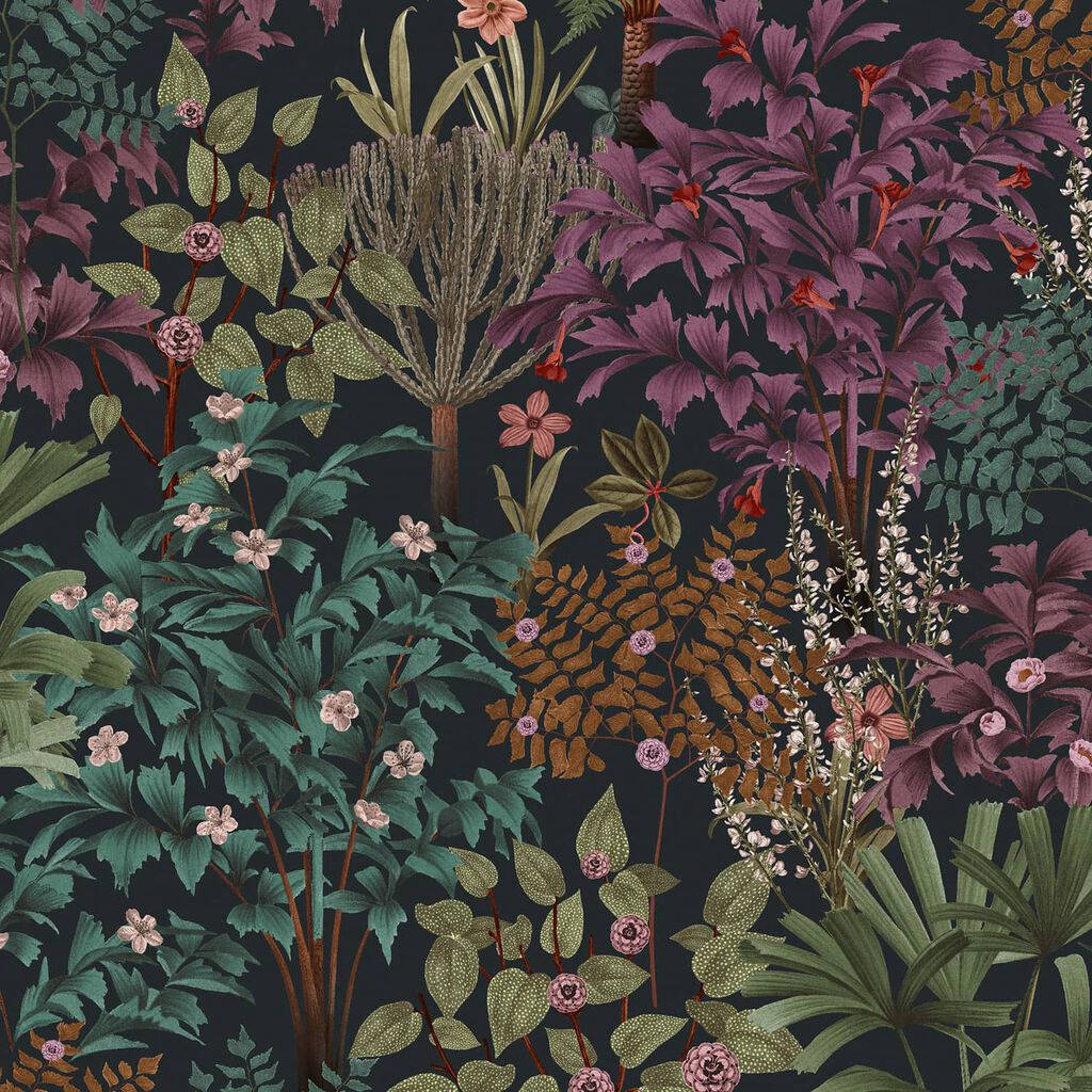 Jardin Botanico Wallpaper - Black - Graham & Brown - 120657 - Premier Wallcovering