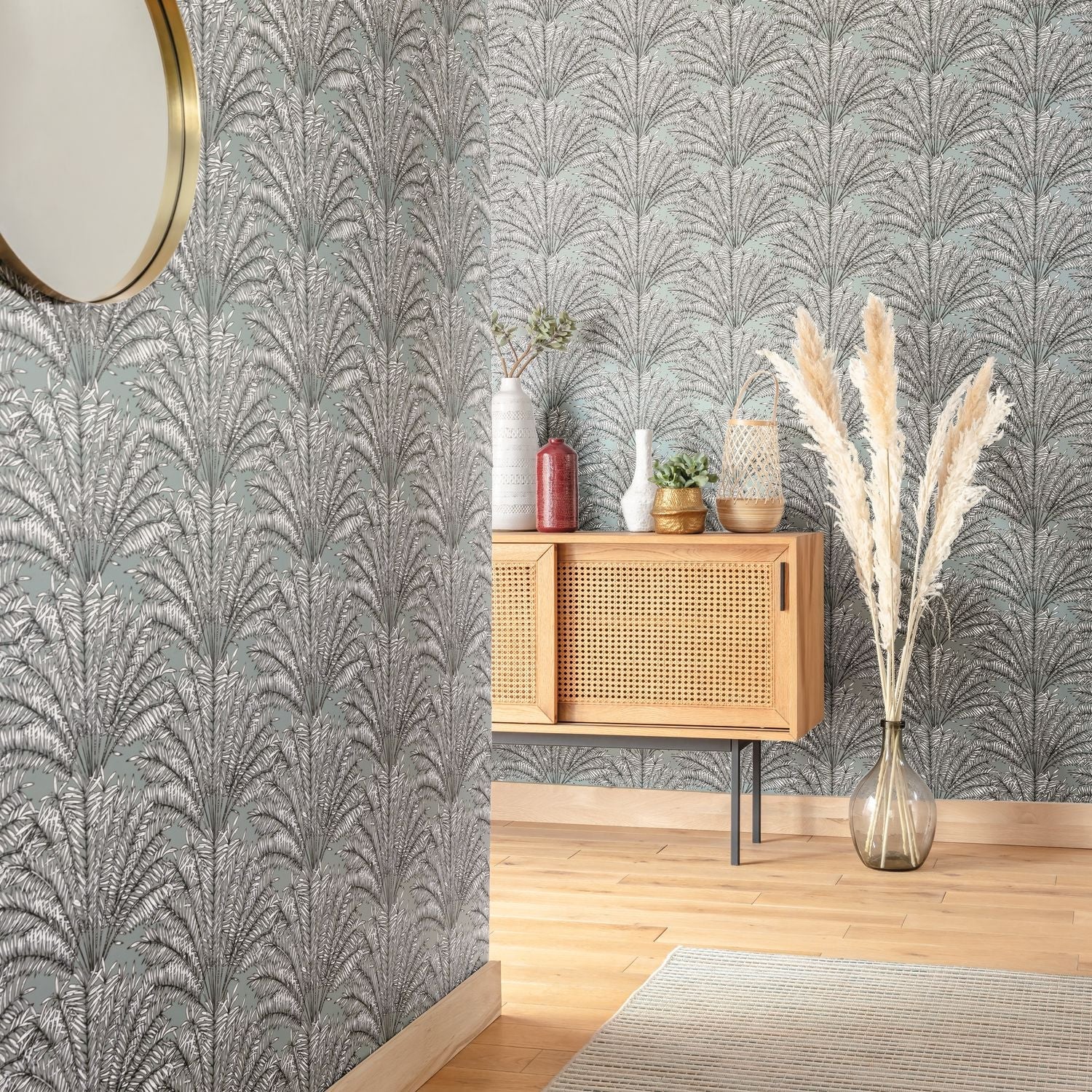 Jardin D'alhambra Wallpaper - Vert De Gris - Caselio - 103027058 - Premier Wallcovering