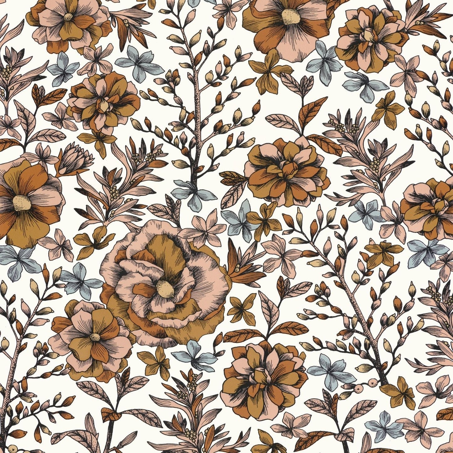 Jardin De Beauregard Wallpaper - Blanc Orange - Caselio - 103060333 - Premier Wallcovering
