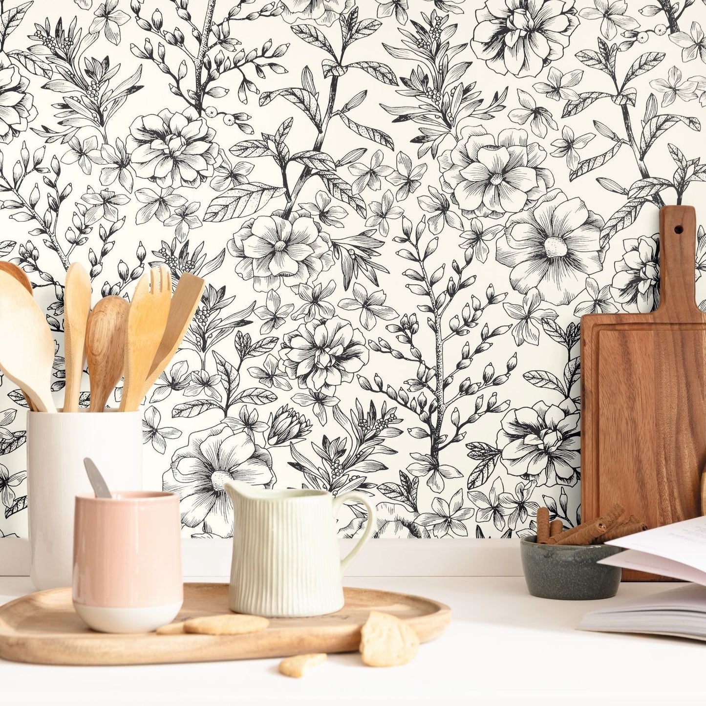 Jardin De Beauregard Wallpaper - Blanc Noir - Caselio - 103060913 - Premier Wallcovering
