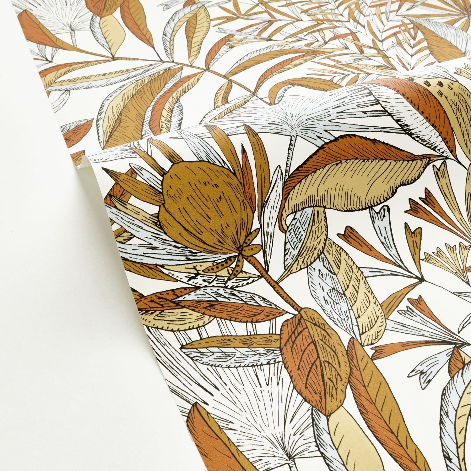 Jardin De Bel Air Wallpaper - Blanc Orange Bleu - Caselio - 103012479 - Premier Wallcovering
