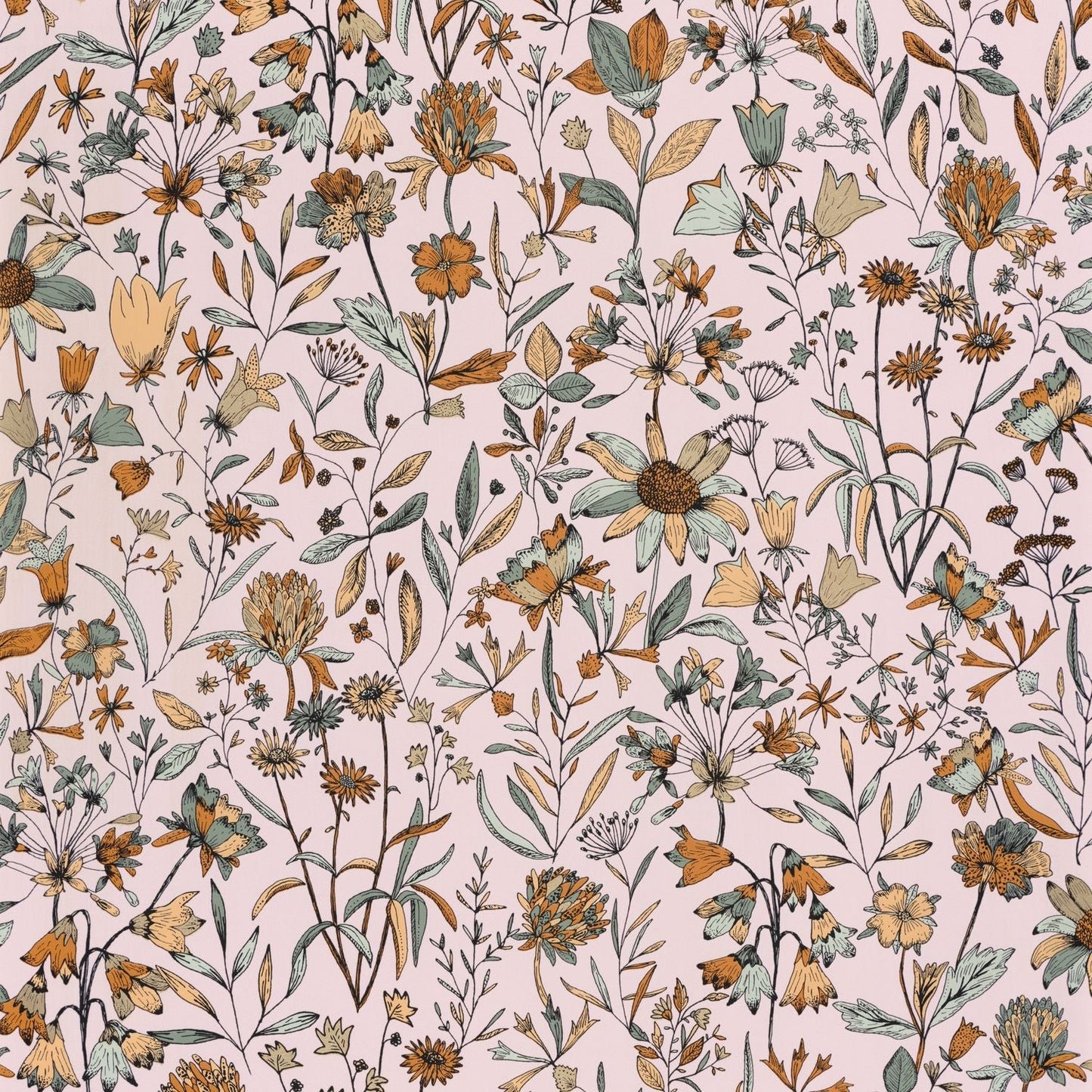 Jardin De Giverny Wallpaper - Rose Orange - Caselio - 103004345 - Premier Wallcovering
