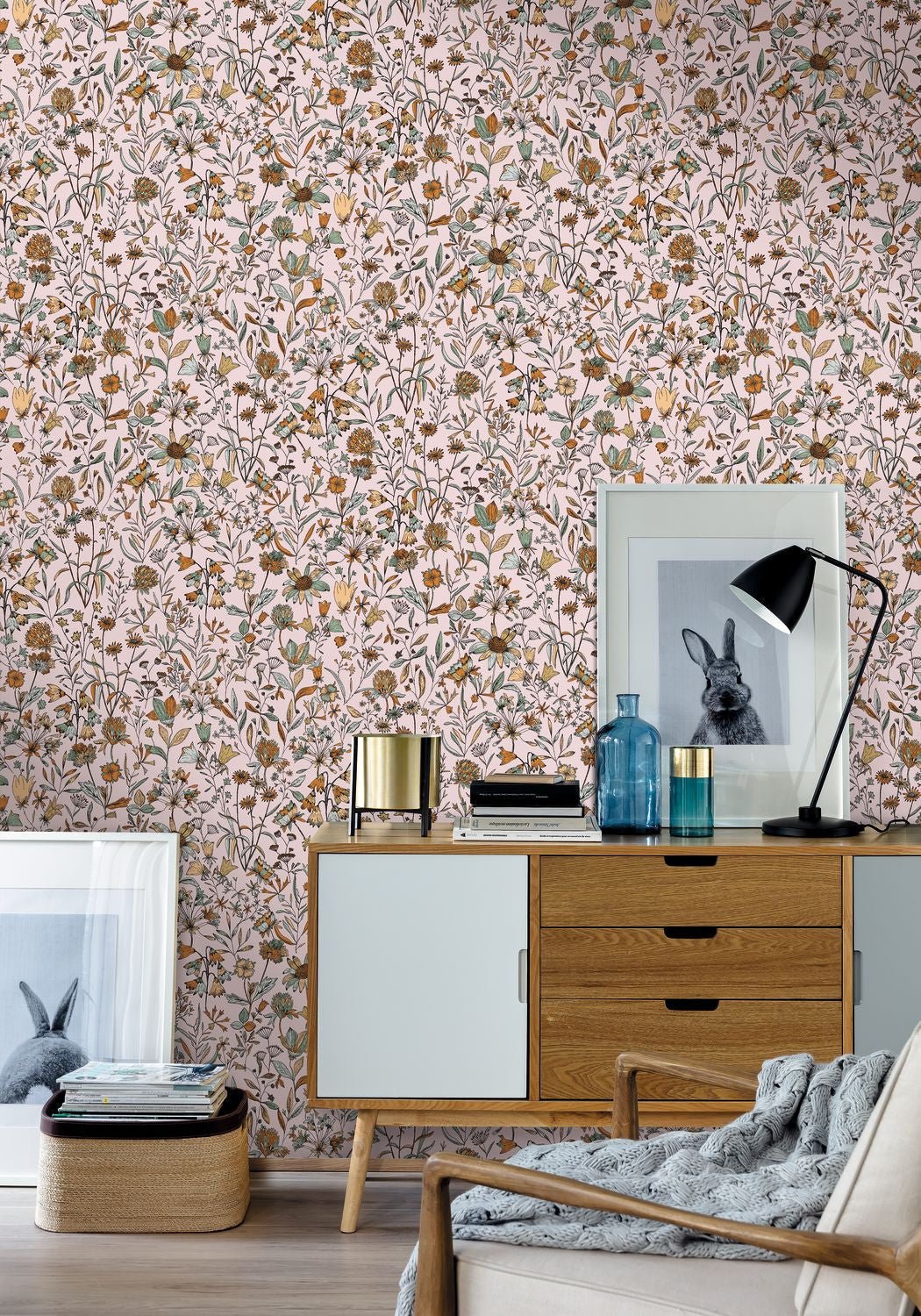 Jardin De Giverny Wallpaper - Rose Orange - Caselio - 103004345 - Premier Wallcovering