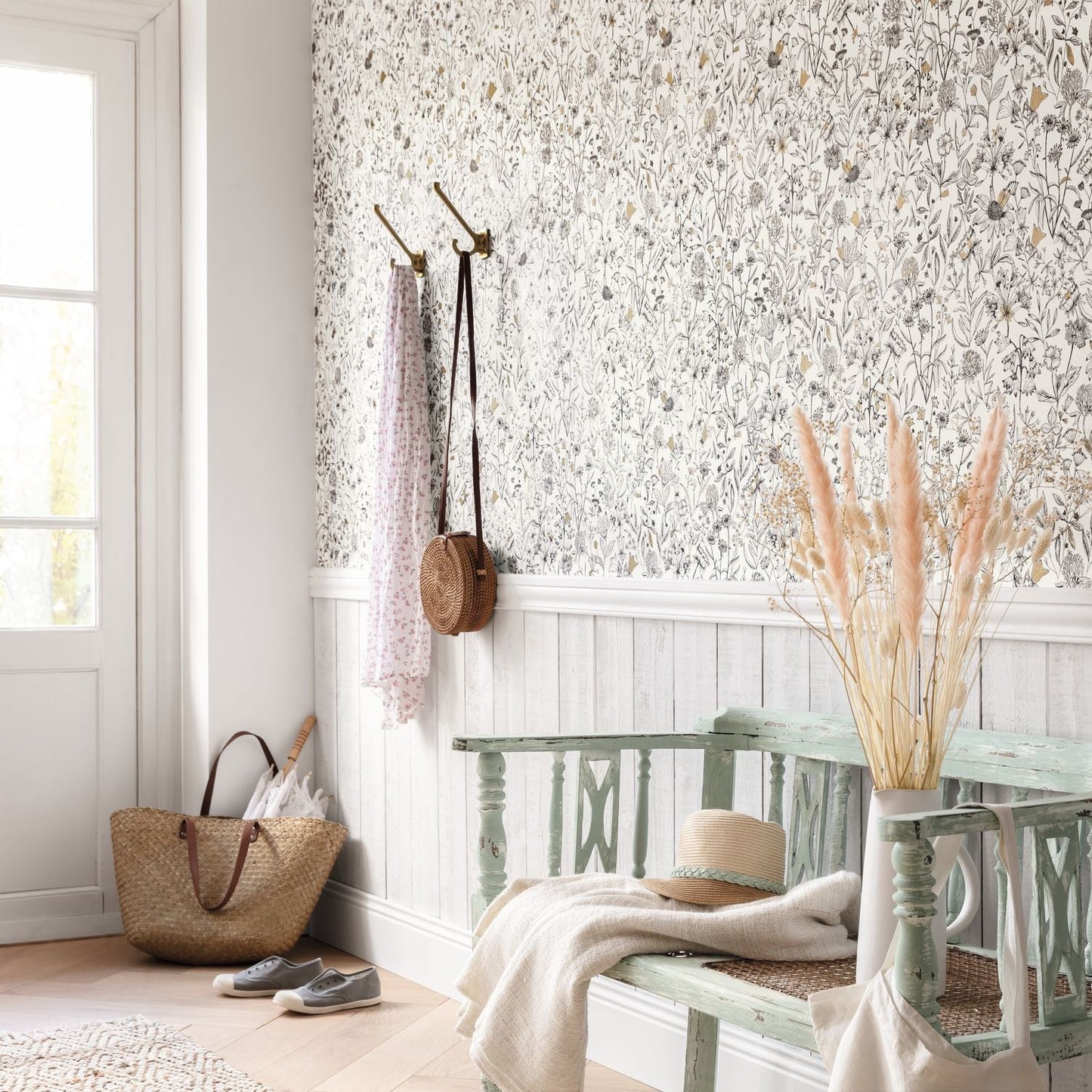 Jardin De Giverny Wallpaper - Blanc Noir - Caselio - 103000215 - Premier Wallcovering