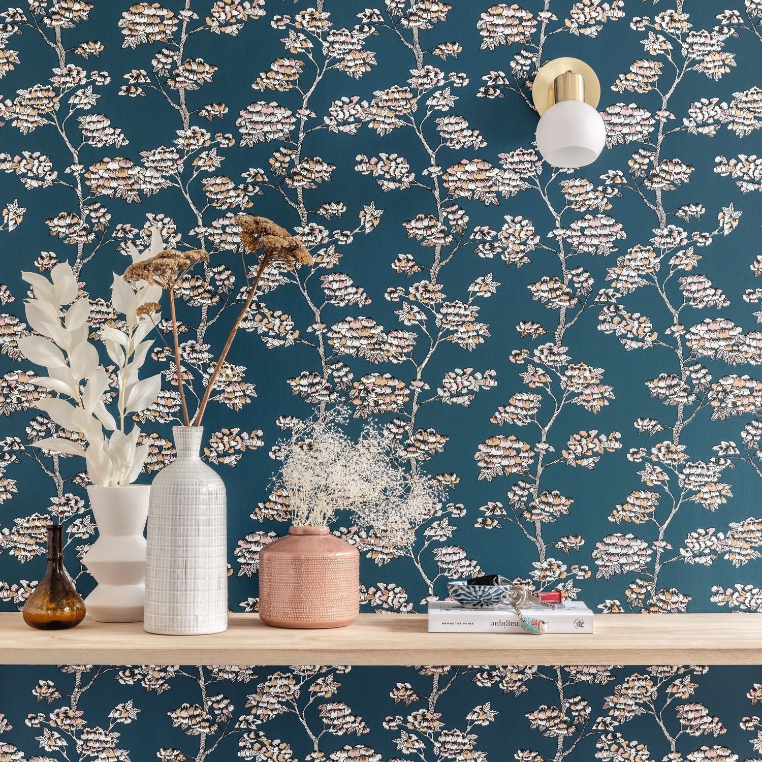 Jardin De Kyoto Wallpaper - Bleu Nuit - Caselio - 102996252 - Premier Wallcovering