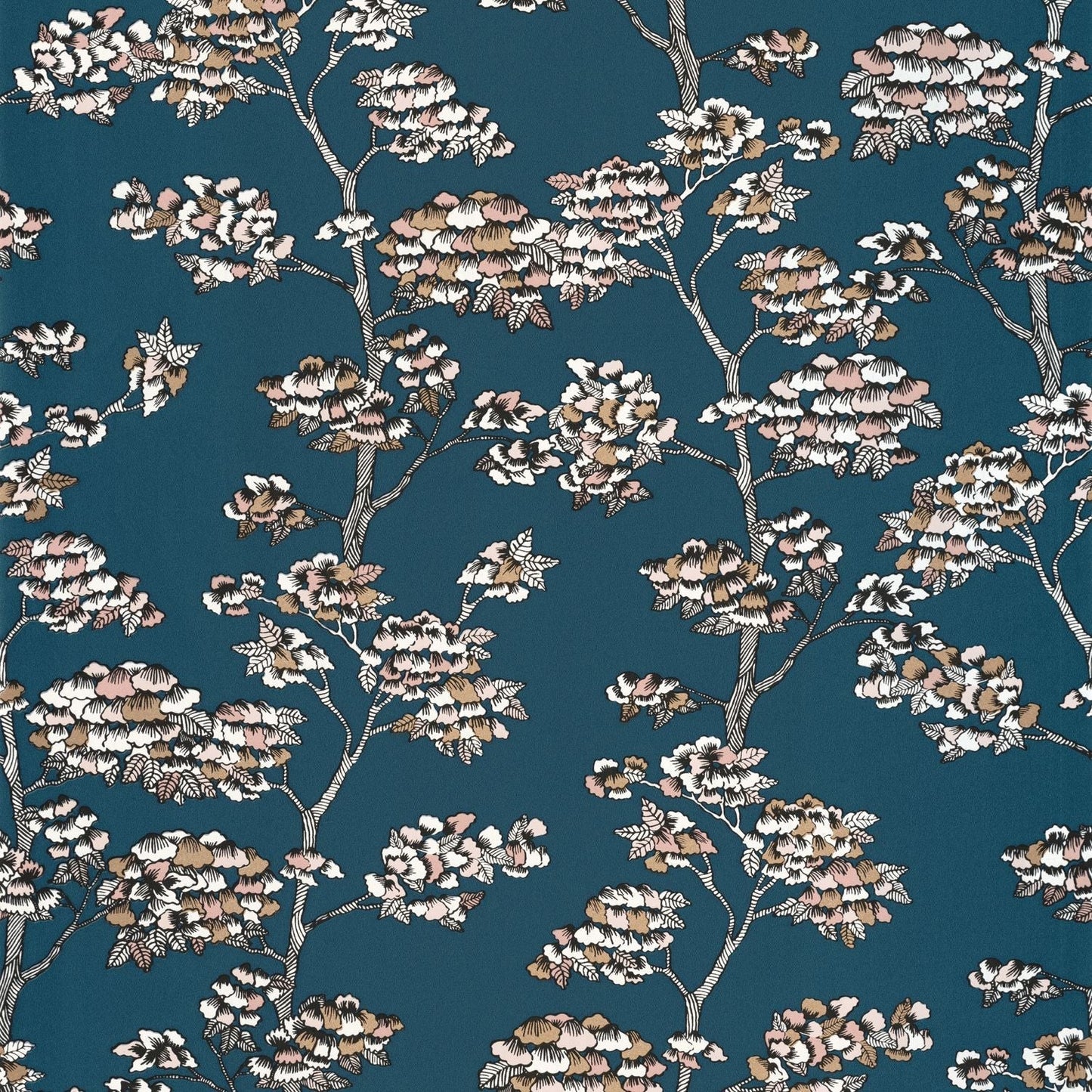 Jardin De Kyoto Wallpaper - Bleu Nuit - Caselio - 102996252 - Premier Wallcovering