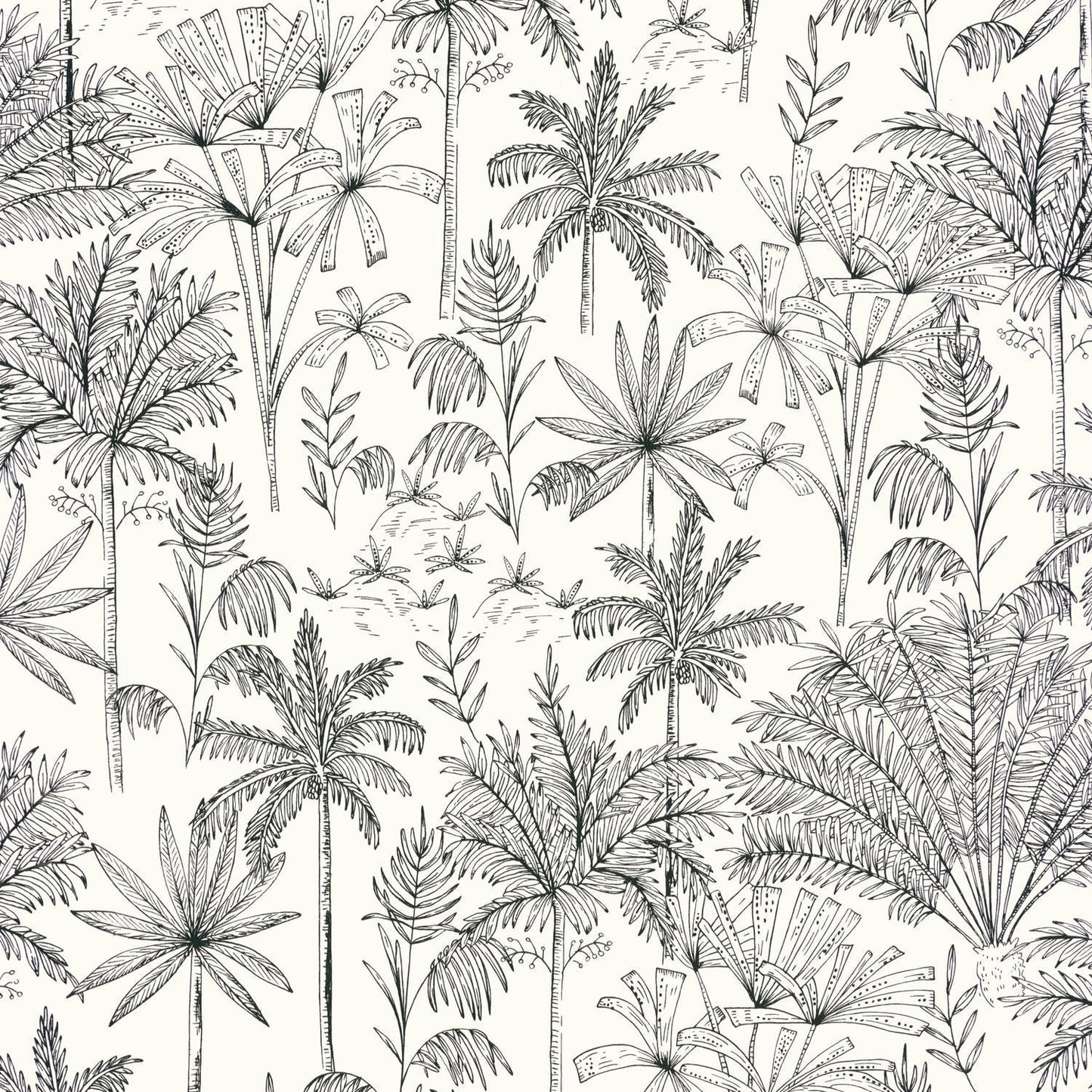 Jardin De Marrakech Wallpaper - Blanc Noir - Caselio - 103030911 - Premier Wallcovering