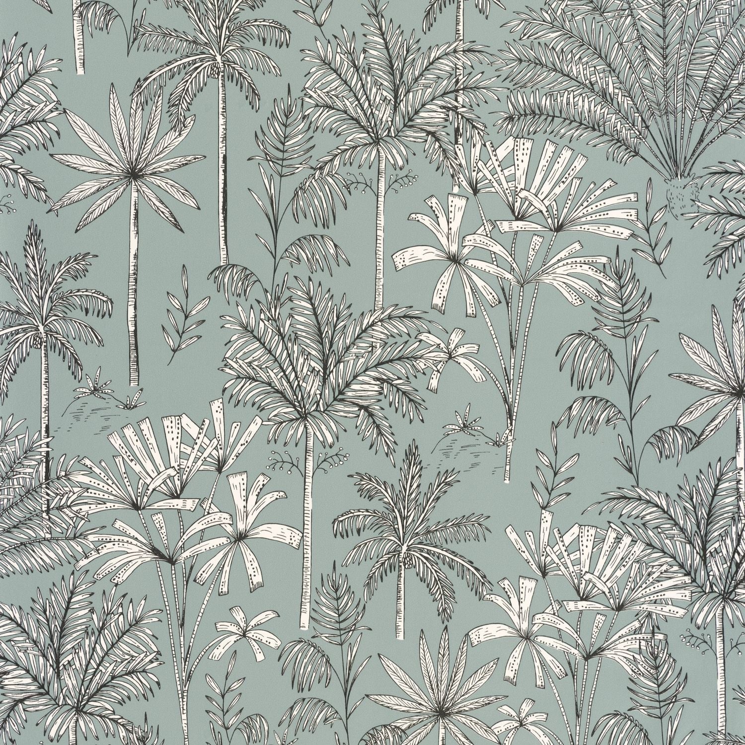 Jardin De Marrakech Wallpaper - Vert De Gris - Caselio - 103037031 - Premier Wallcovering