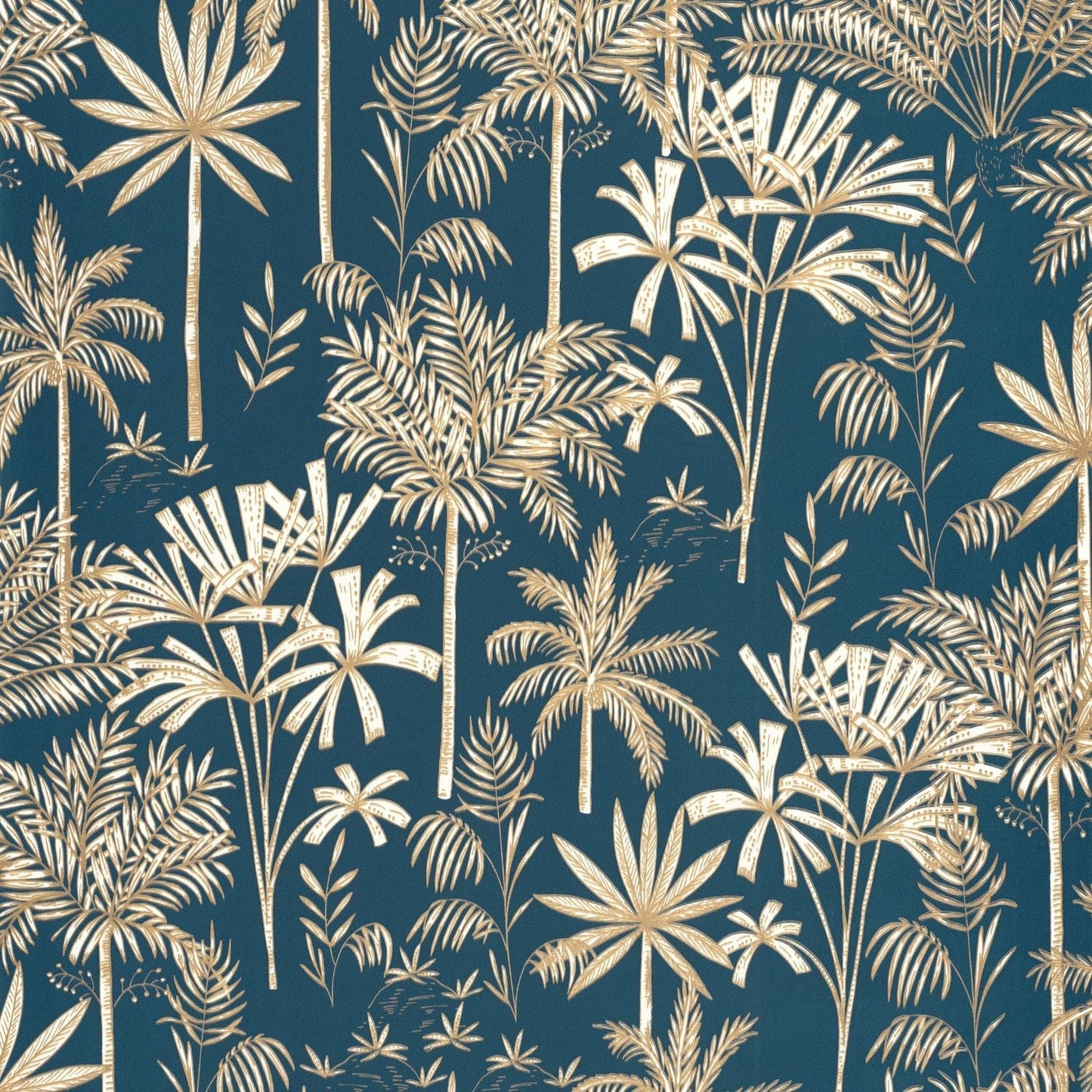 Jardin De Marrakech Wallpaper - Bleu Nuit - Caselio - 103036221 - Premier Wallcovering