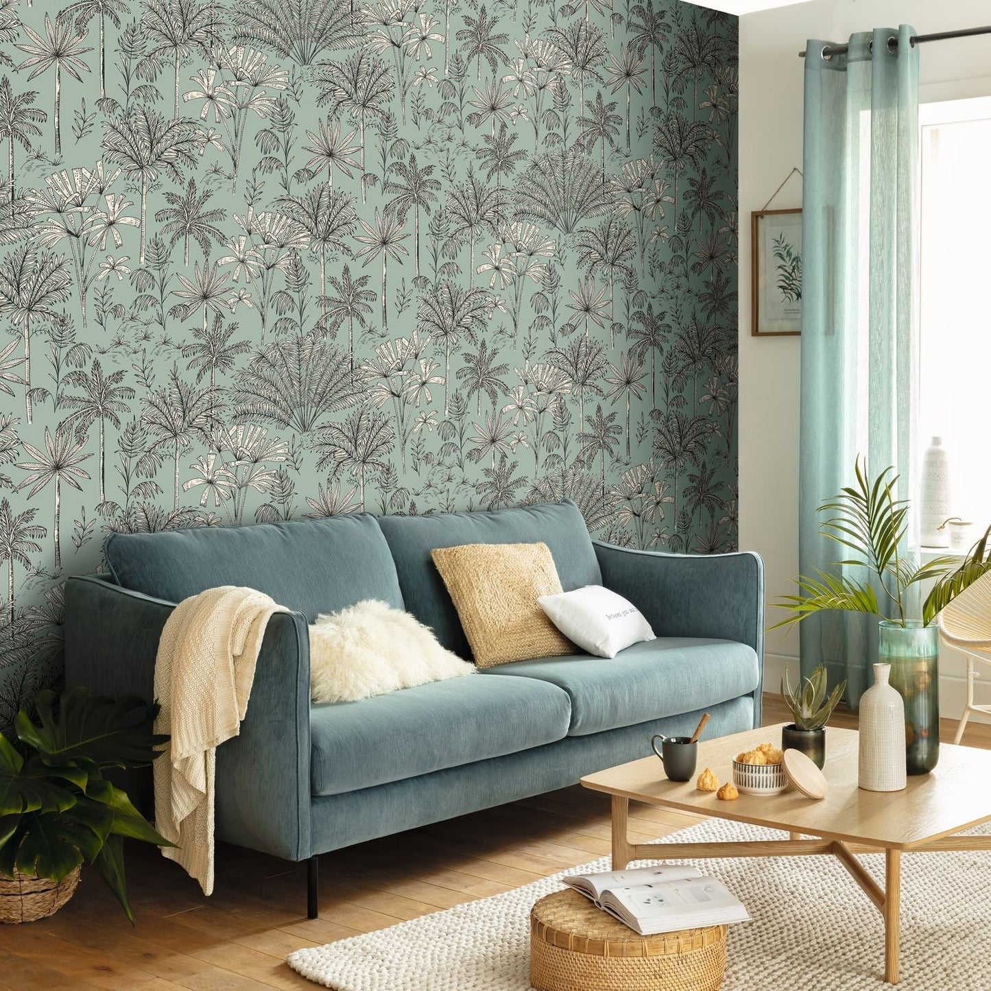 Jardin De Marrakech Wallpaper - Vert De Gris - Caselio - 103037031 - Premier Wallcovering