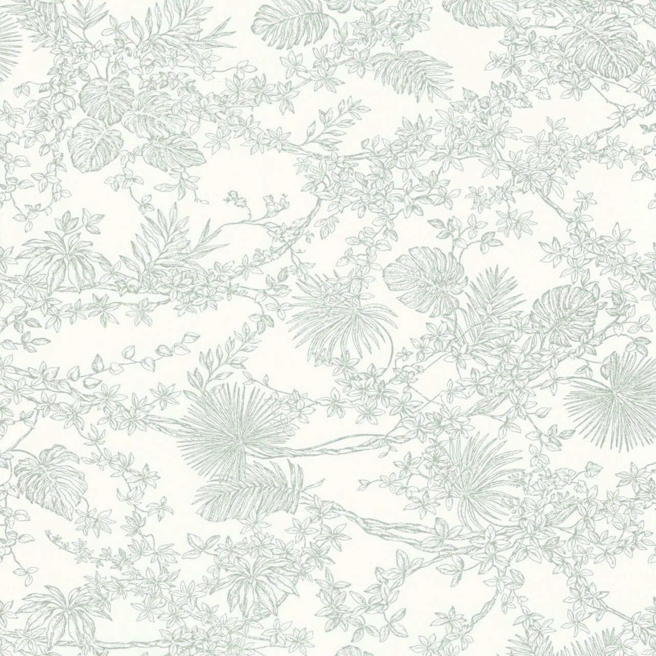 Jardin Des Plantes Les Belles Toiles De Jouy Wallpaper - Vert - Casadeco - 87957109 - Premier Wallcovering