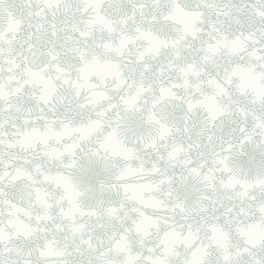 Jardin Des Plantes Les Belles Toiles De Jouy Wallpaper - Vert - Casadeco - 87957109 - Premier Wallcovering