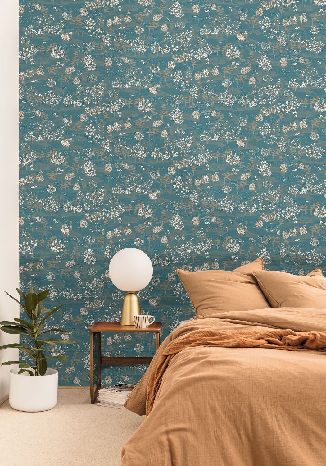 Jardin D'olinda Wallpaper - Bleu Canard - Caselio - 103046244 - Premier Wallcovering