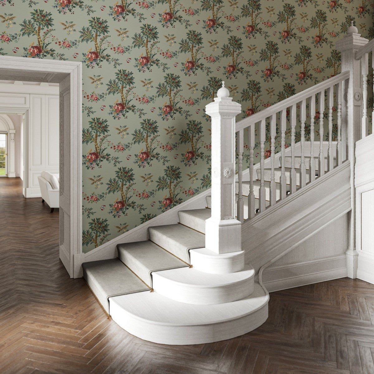 Jardin Provence Wallpaper - Jade - Warner House - Premier Wallcovering