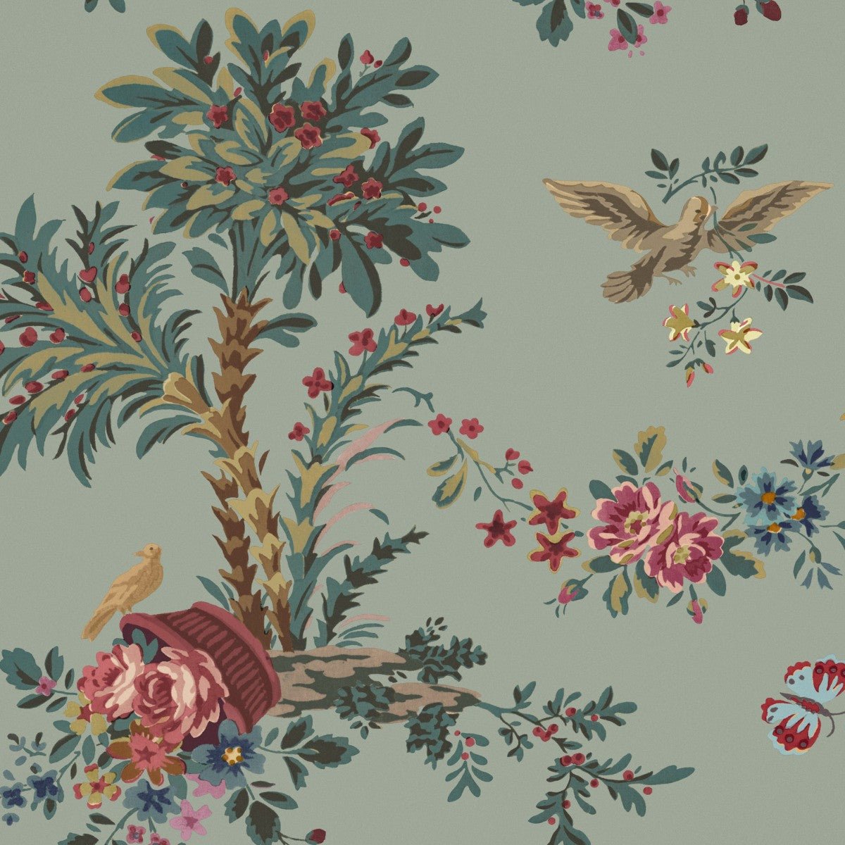 Jardin Provence Wallpaper - Jade - Warner House - Premier Wallcovering