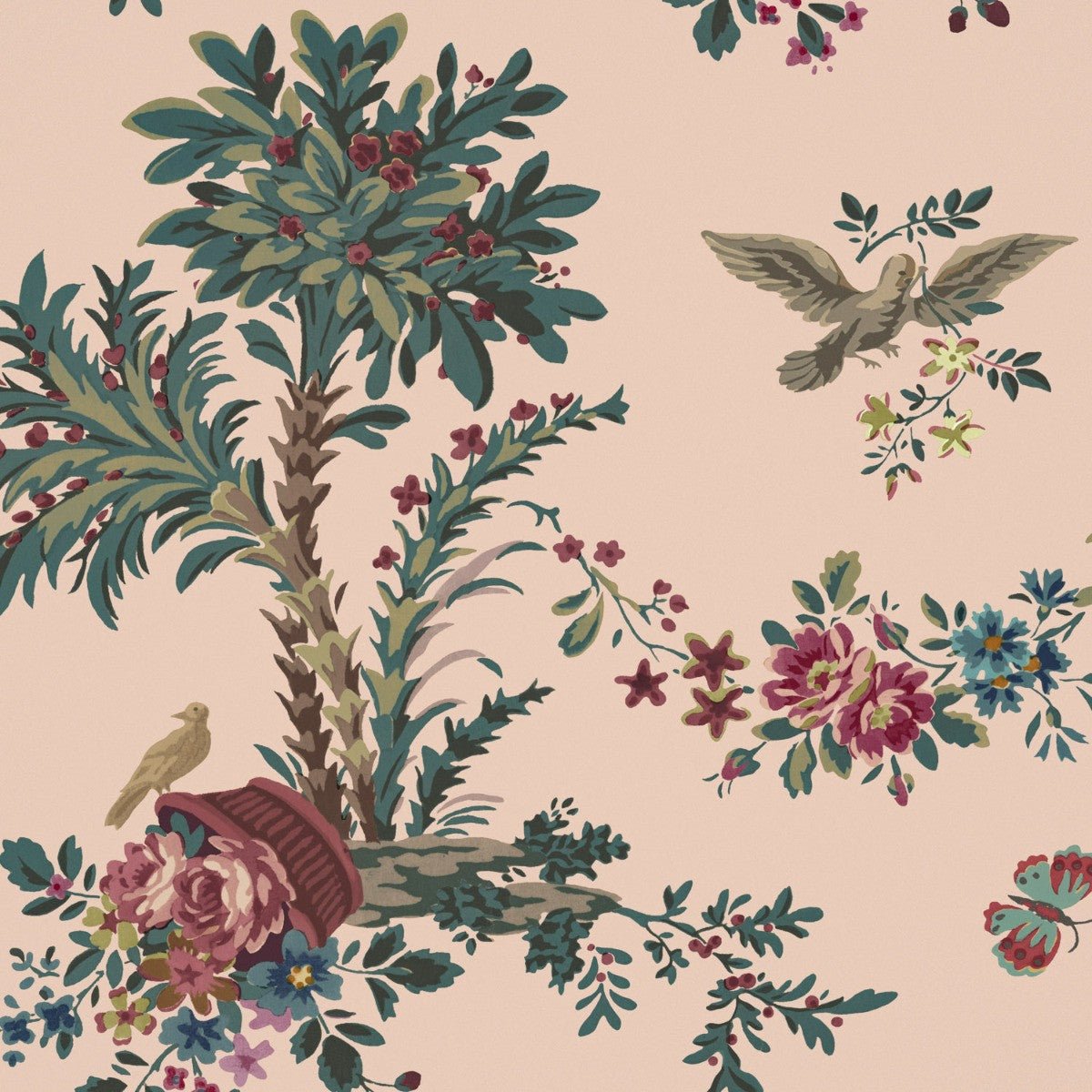 Jardin Provence Wallpaper - Blush - Warner House - Premier Wallcovering